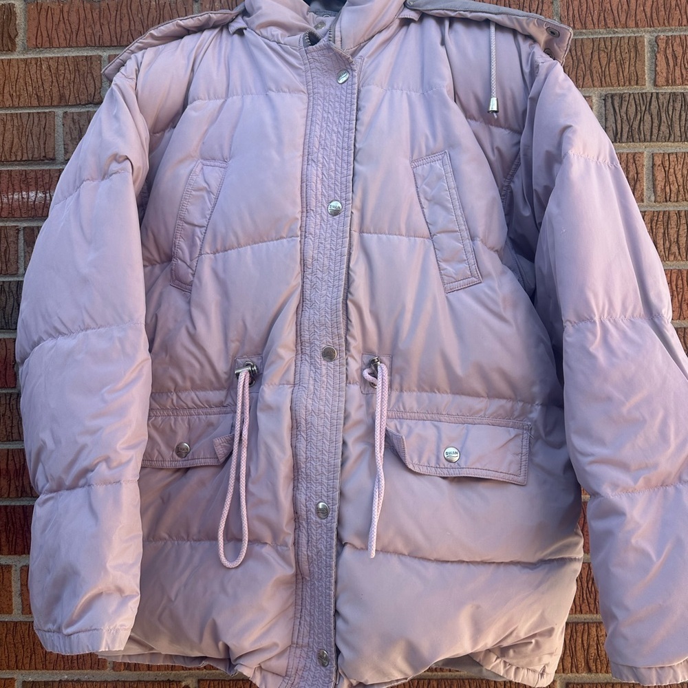 Women's lavender reversible  to grey vintage Puffer Jacket